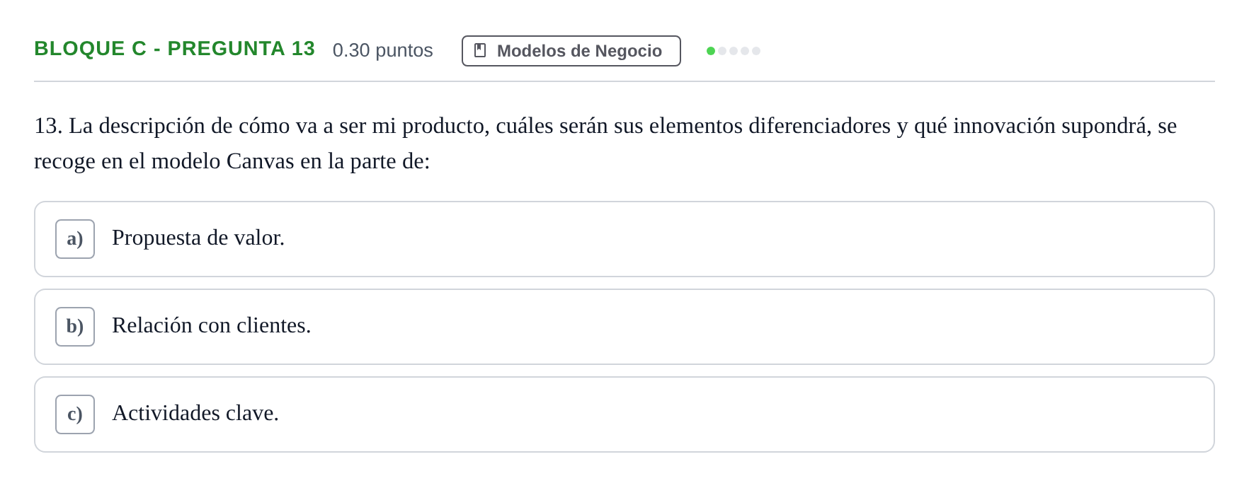 Enunciado: Bloque C - Pregunta 13 · Economía de la Empresa PAU Andalucía Extraordinaria Suplente 2024