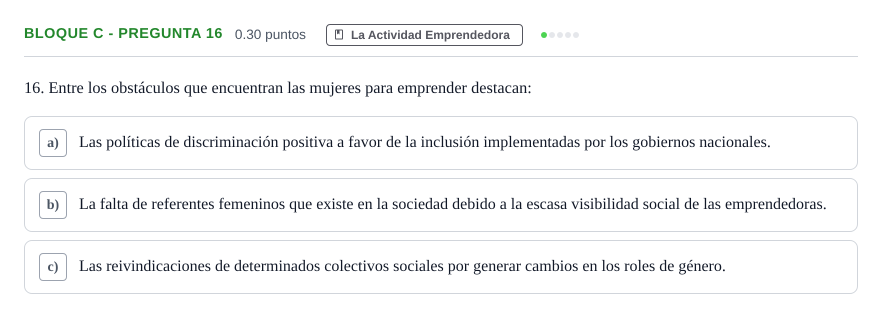 Enunciado: Bloque C - Pregunta 16 · Economía de la Empresa PAU Andalucía Extraordinaria Suplente 2024