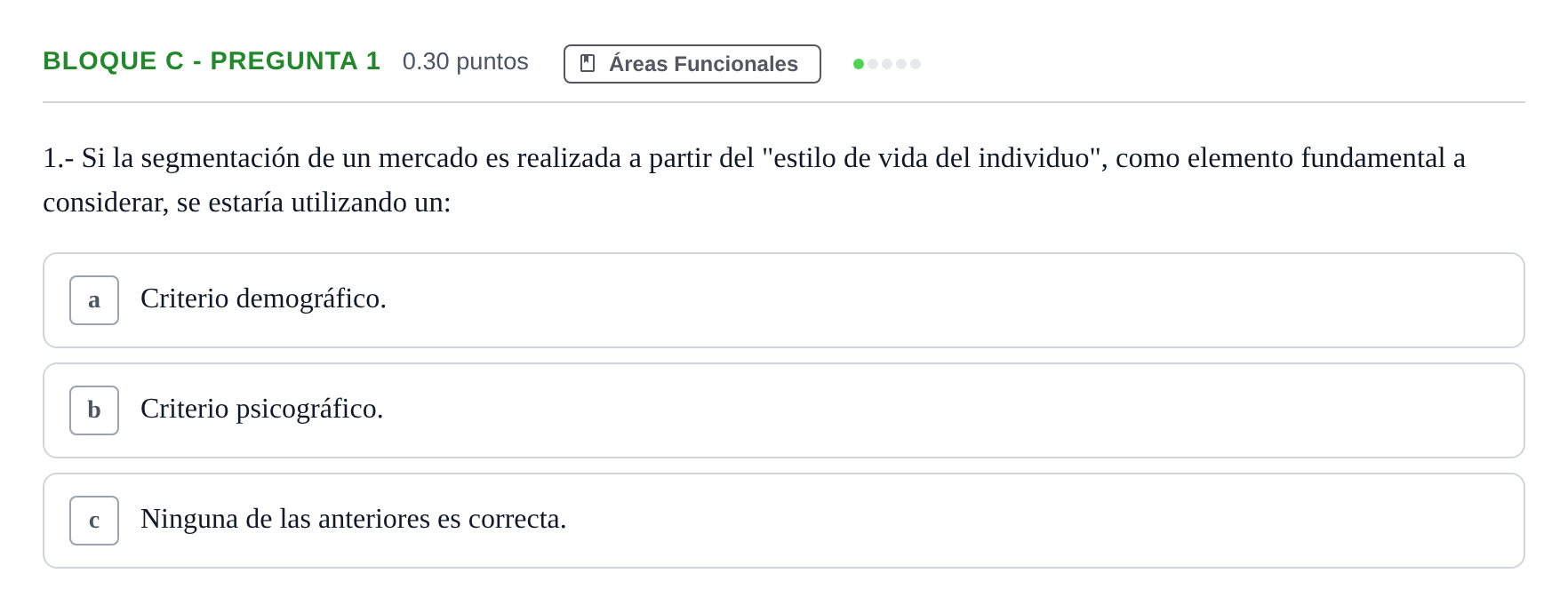Enunciado: Bloque C - Pregunta 1 · Economía de la Empresa PAU Andalucía Extraordinaria Suplente 2024