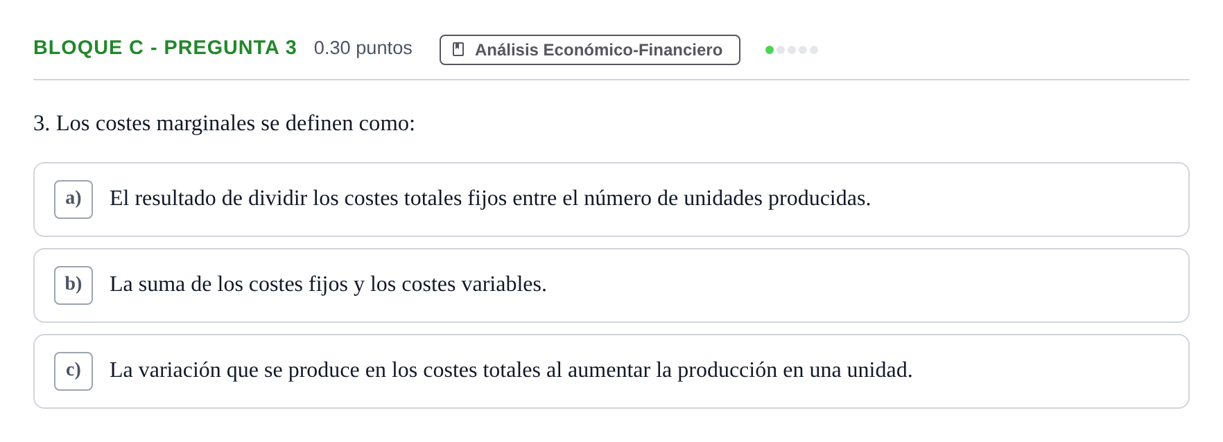 Enunciado: Bloque C - Pregunta 3 · Economía de la Empresa PAU Andalucía Extraordinaria Suplente 2024