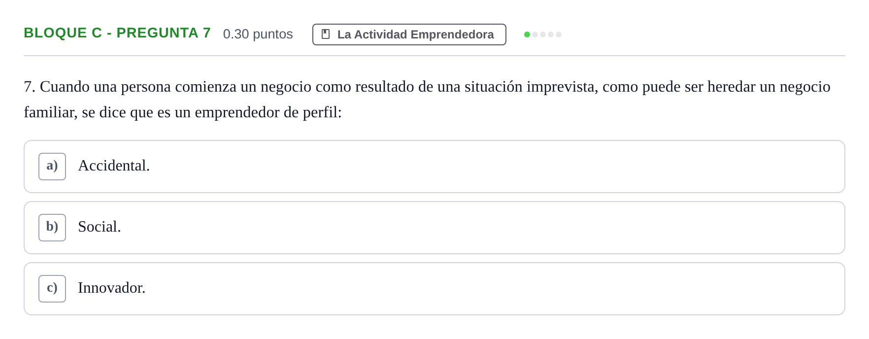 Enunciado: Bloque C - Pregunta 7 · Economía de la Empresa PAU Andalucía Extraordinaria Suplente 2024
