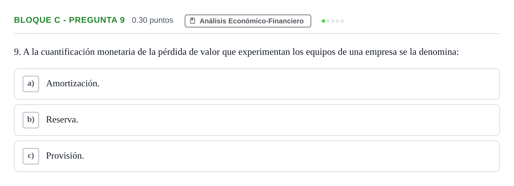 Enunciado: Bloque C - Pregunta 9 · Economía de la Empresa PAU Andalucía Extraordinaria Suplente 2024