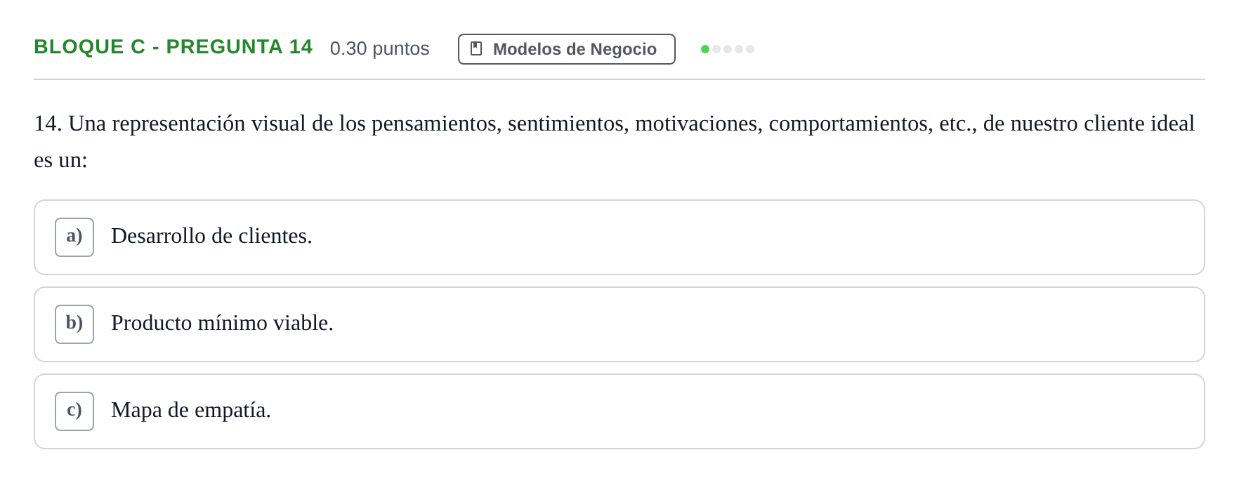 Enunciado: Bloque C - Pregunta 14 · Economía de la Empresa PAU Andalucía Extraordinaria Titular 2024