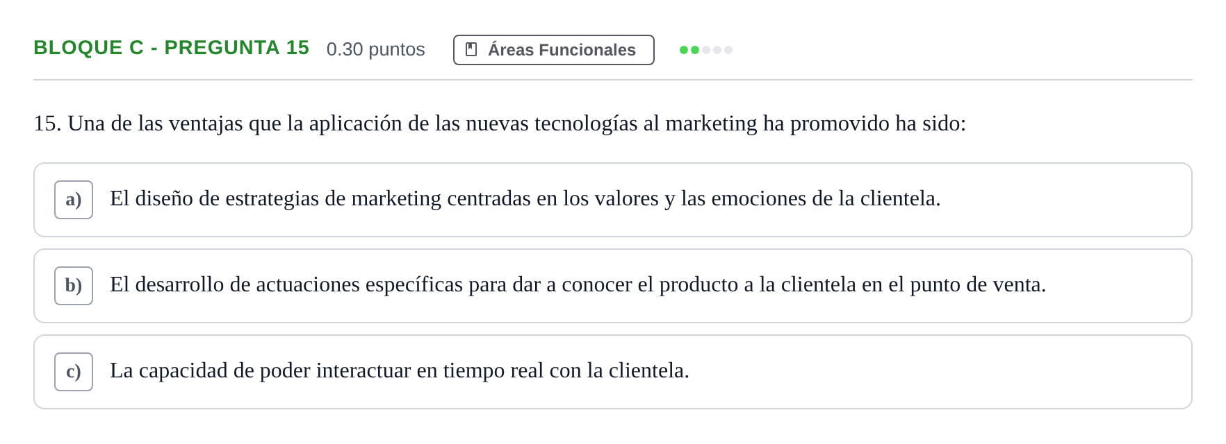 Enunciado: Bloque C - Pregunta 15 · Economía de la Empresa PAU Andalucía Extraordinaria Titular 2024