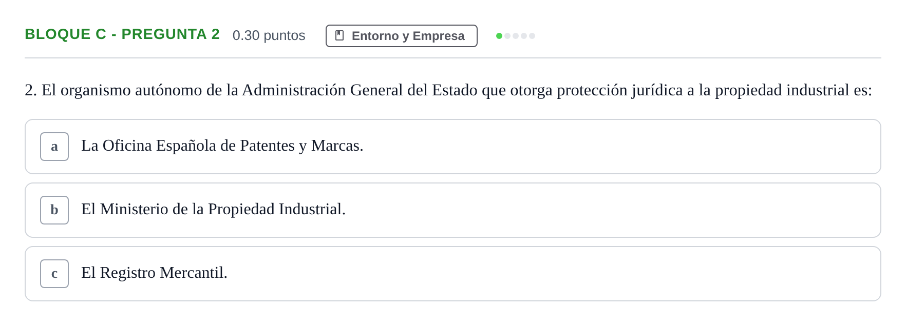 Enunciado: Bloque C - Pregunta 2 · Economía de la Empresa PAU Andalucía Extraordinaria Titular 2024