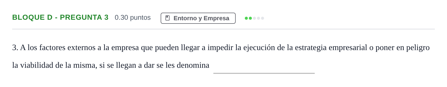 Enunciado: Bloque D - Pregunta 3 · Economía de la Empresa PAU Andalucía Extraordinaria Titular 2024