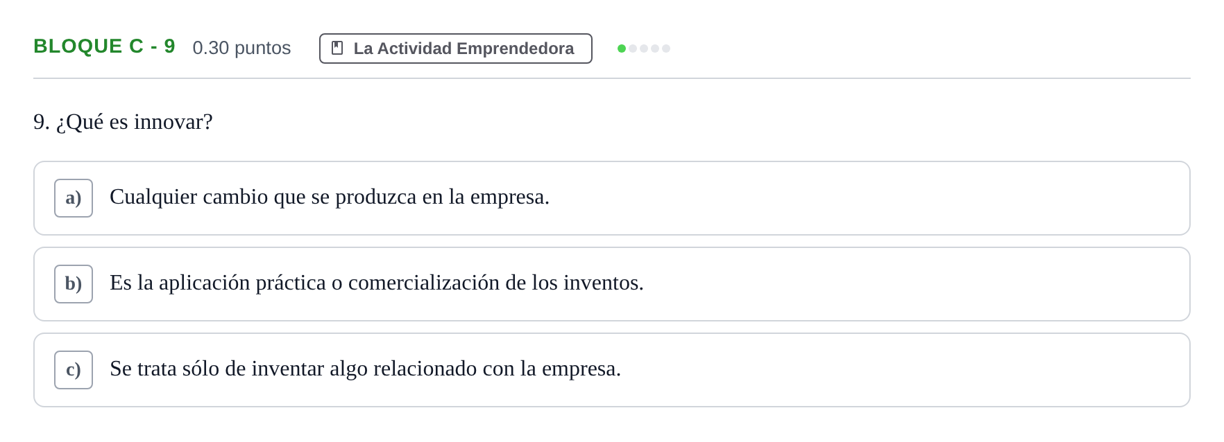 Enunciado: Bloque C - 9 · Economía de la Empresa PAU Andalucía Ordinaria Reserva 2024