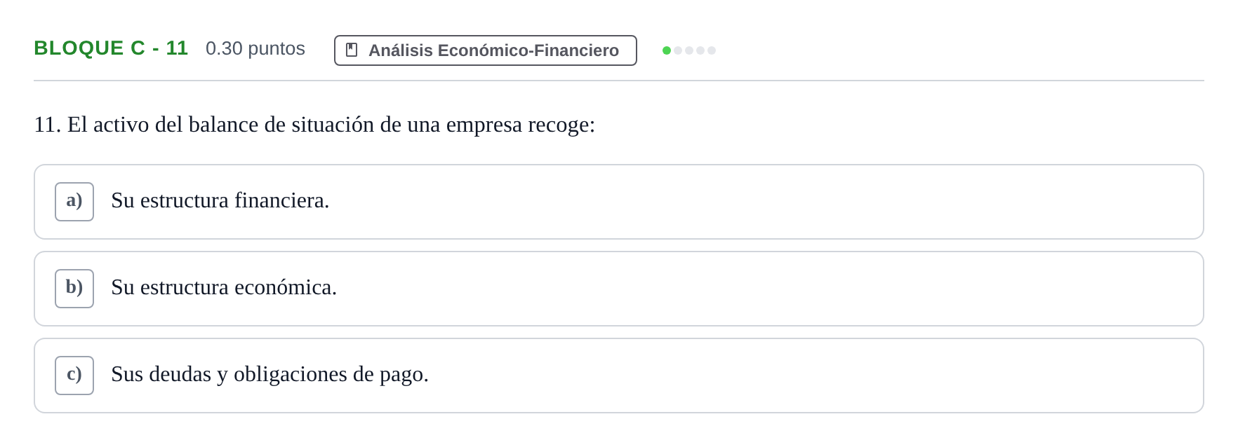 Enunciado: Bloque C - 11 · Economía de la Empresa PAU Andalucía Ordinaria Suplente 2024