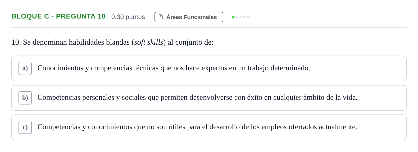 Enunciado: Bloque C - Pregunta 10 · Economía de la Empresa PAU Andalucía Ordinaria Titular 2024