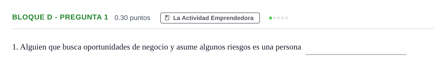 Enunciado: Bloque D - Pregunta 1 · Economía de la Empresa PAU Andalucía Ordinaria Titular 2024