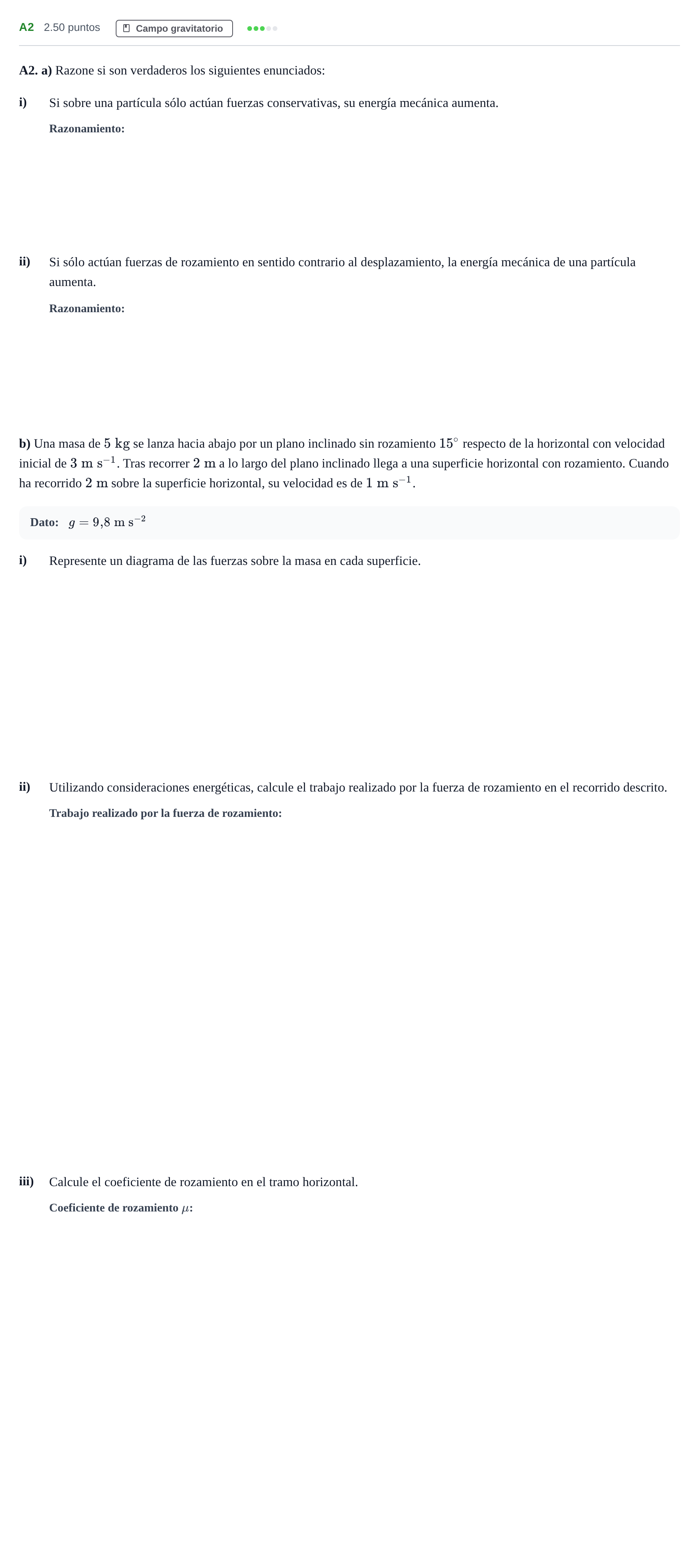 Enunciado: Ejercicio A2 · Física PAU Andalucía Extraordinaria Titular 2024