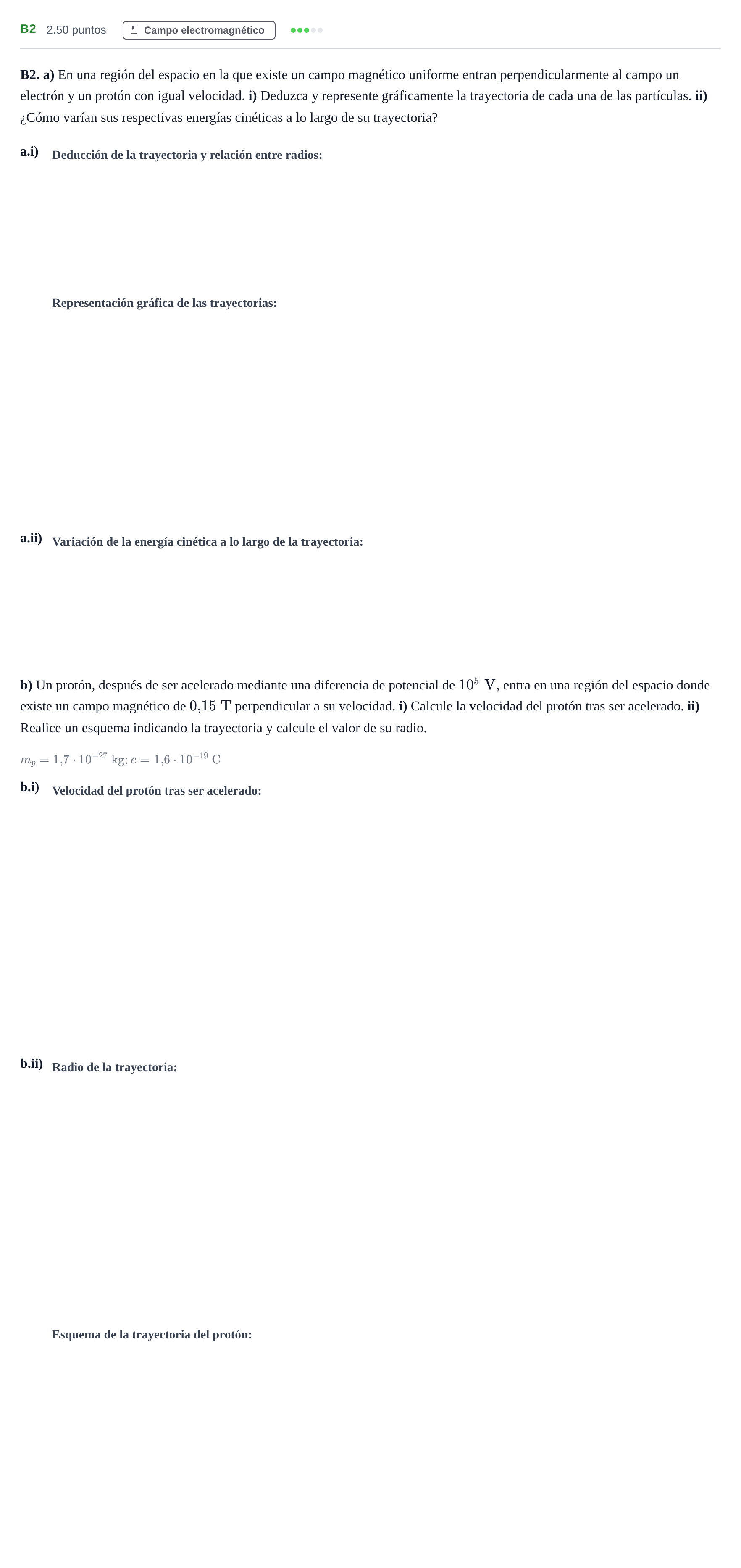 Enunciado: Ejercicio B2 · Física PAU Andalucía Ordinaria Suplente 2024