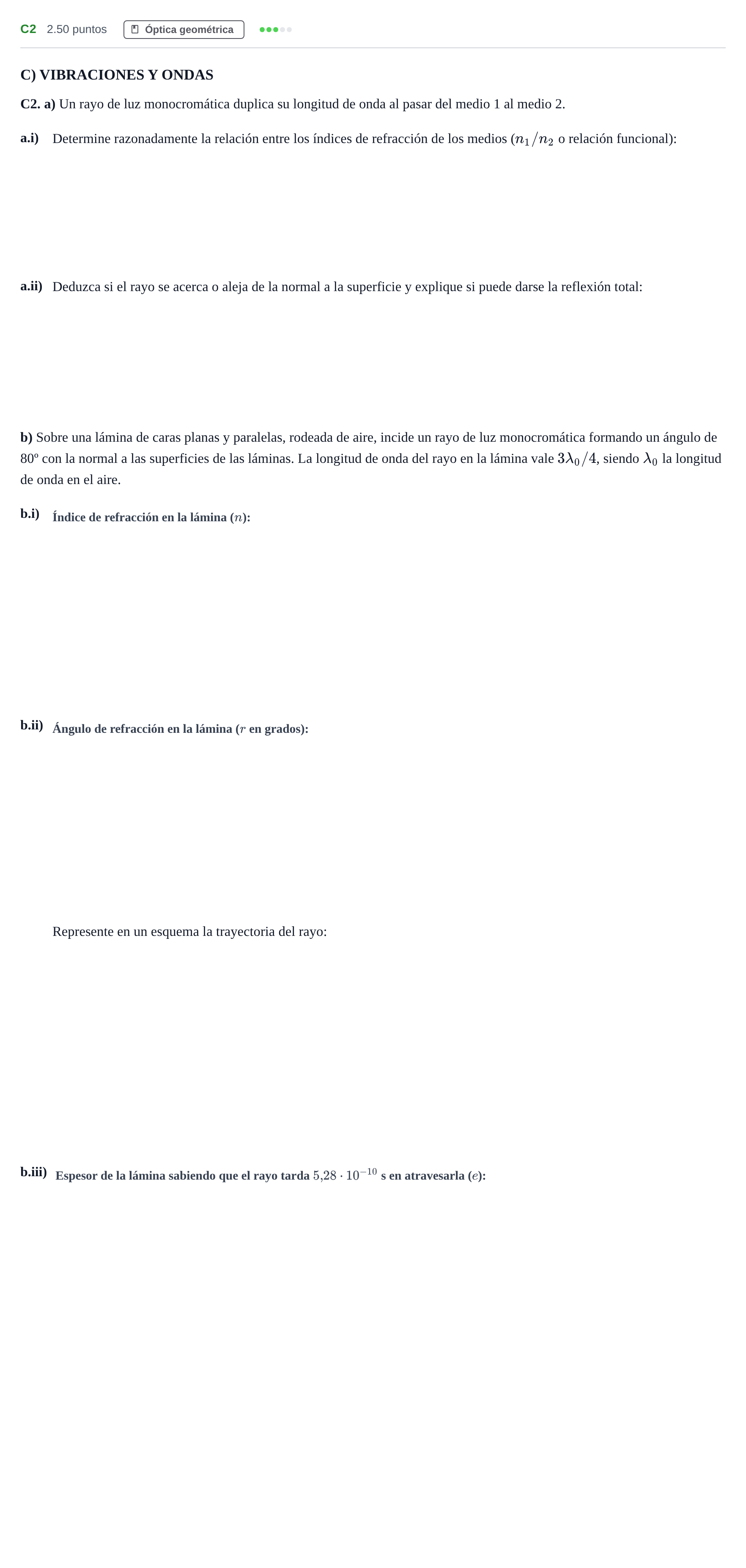Enunciado: Ejercicio C2 · Física PAU Andalucía Ordinaria Titular 2024