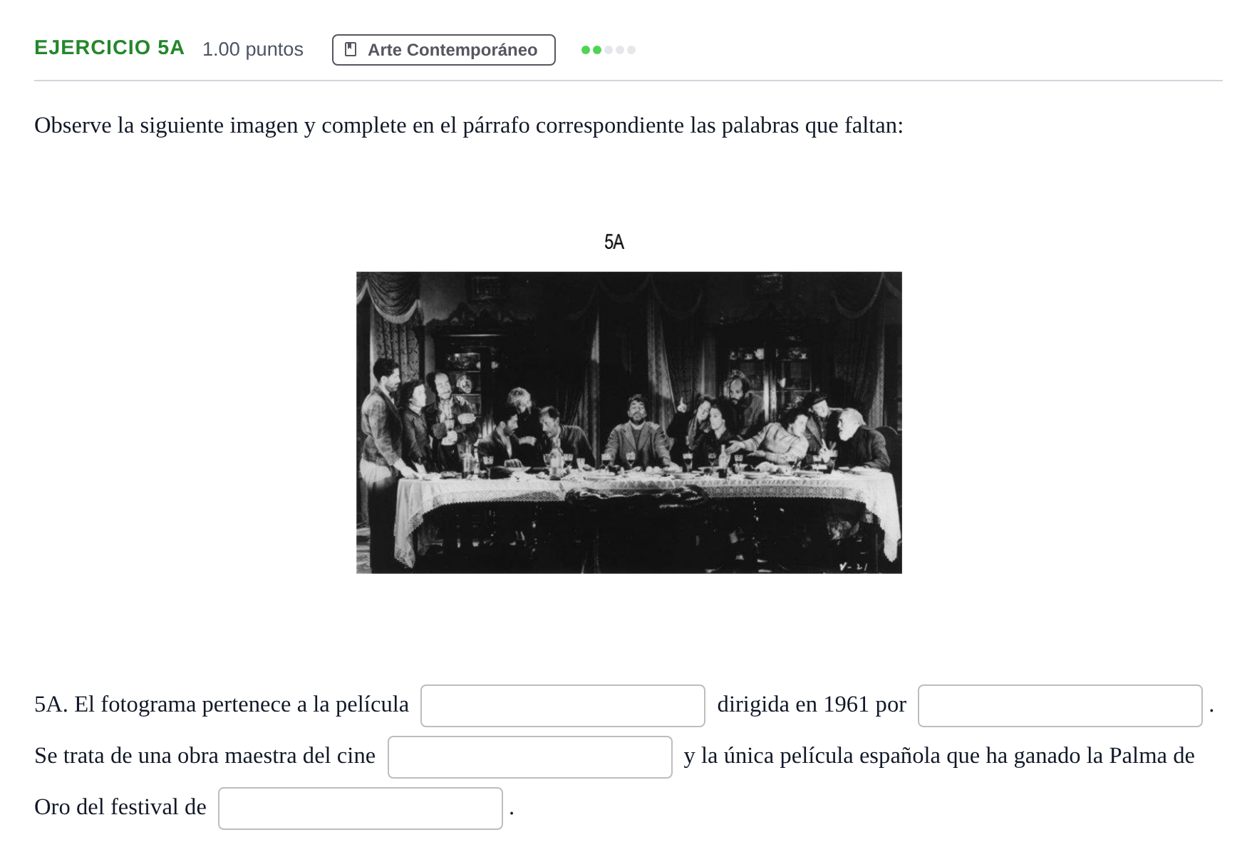 Enunciado: Ejercicio 5A · Fundamentos Artísticos PAU Andalucía Ordinaria Titular (LOMCE) 2024