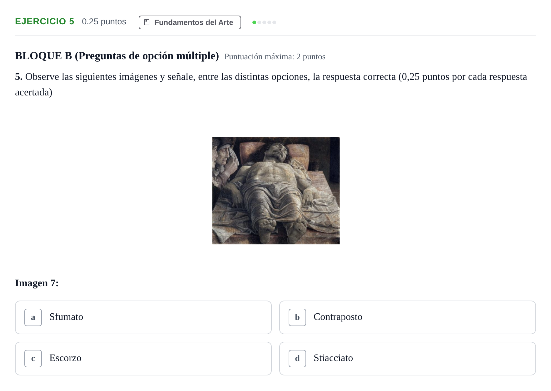 Enunciado: Ejercicio 5 - Fundamentos del Arte · Fundamentos Artísticos PAU Andalucía Extraordinaria Suplente 2024