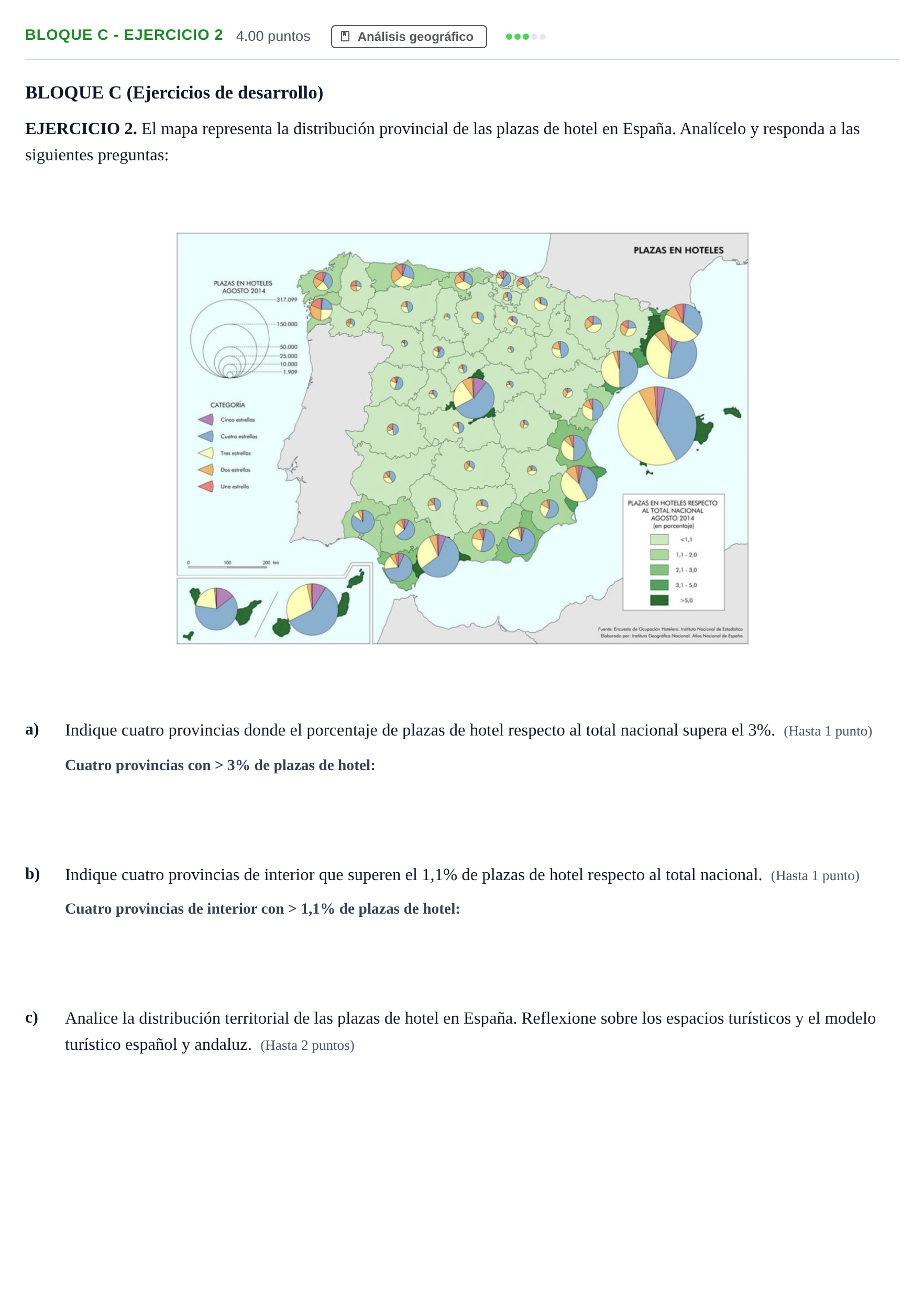 Enunciado: Bloque C - Ejercicio 2 · Geografía PAU Andalucía Extraordinaria Suplente 2024