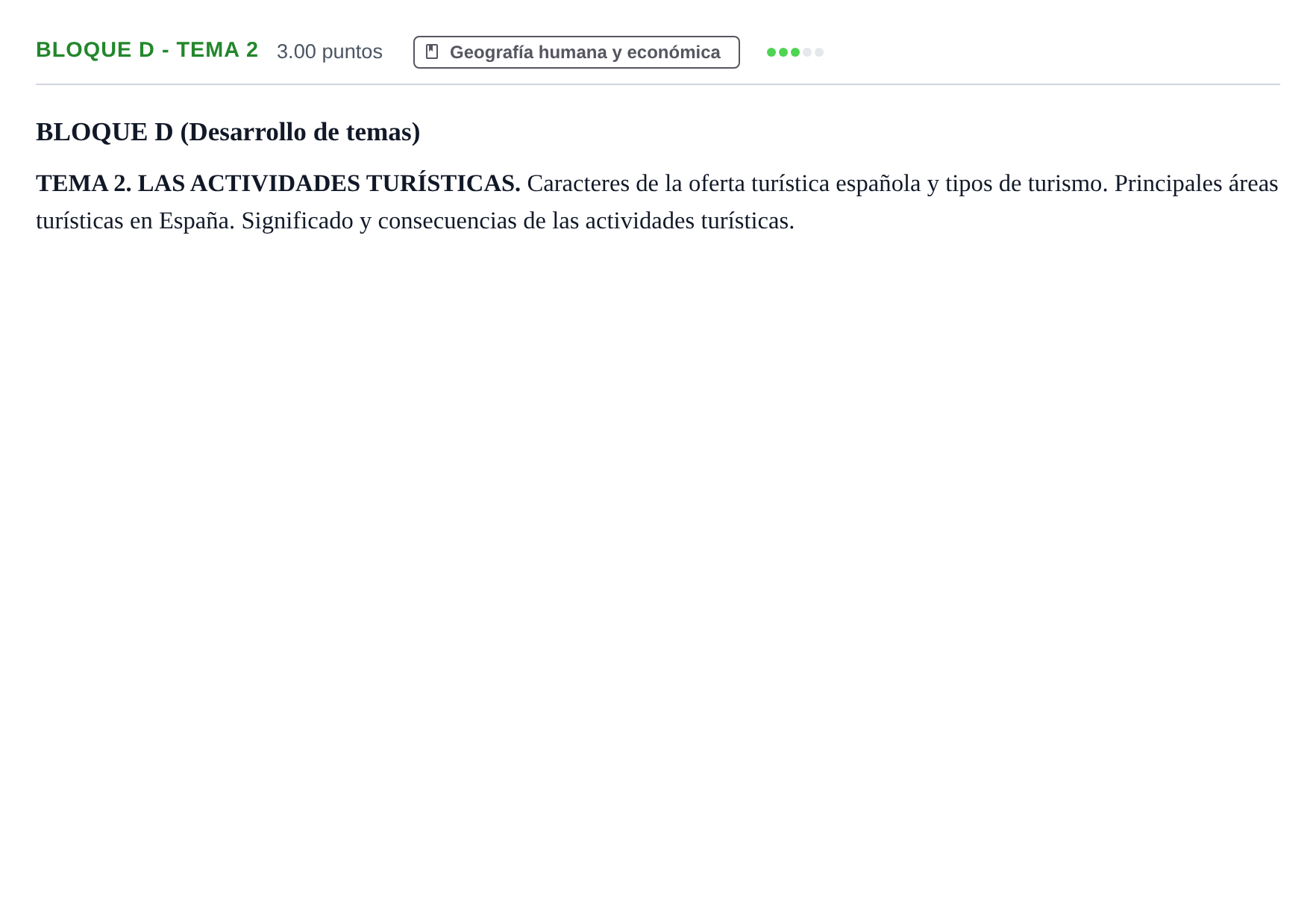 Enunciado: Bloque D - Tema 2 · Geografía PAU Andalucía Extraordinaria Titular 2024