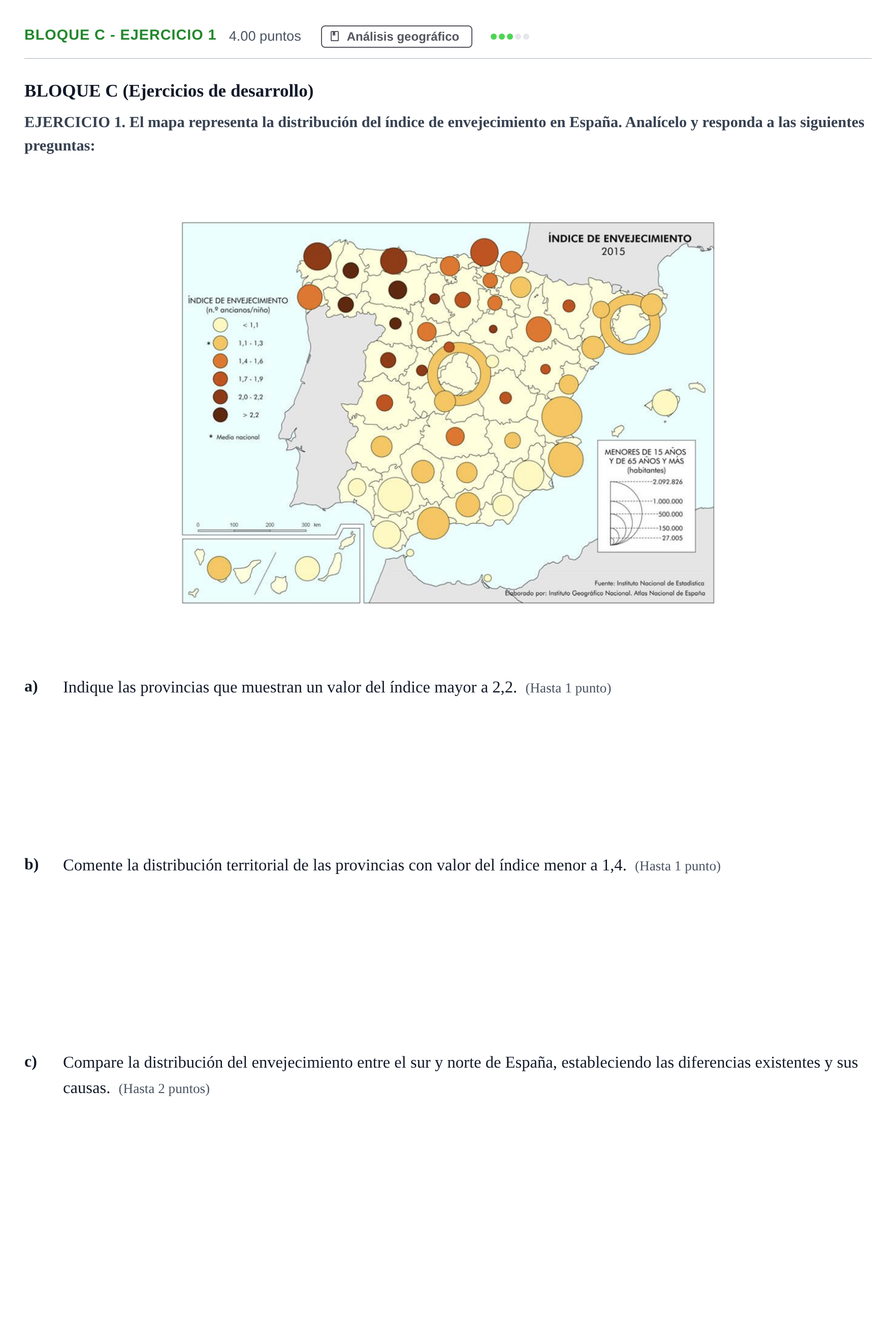 Enunciado: Bloque C - Ejercicio 1 · Geografía PAU Andalucía Ordinaria Reserva 2024
