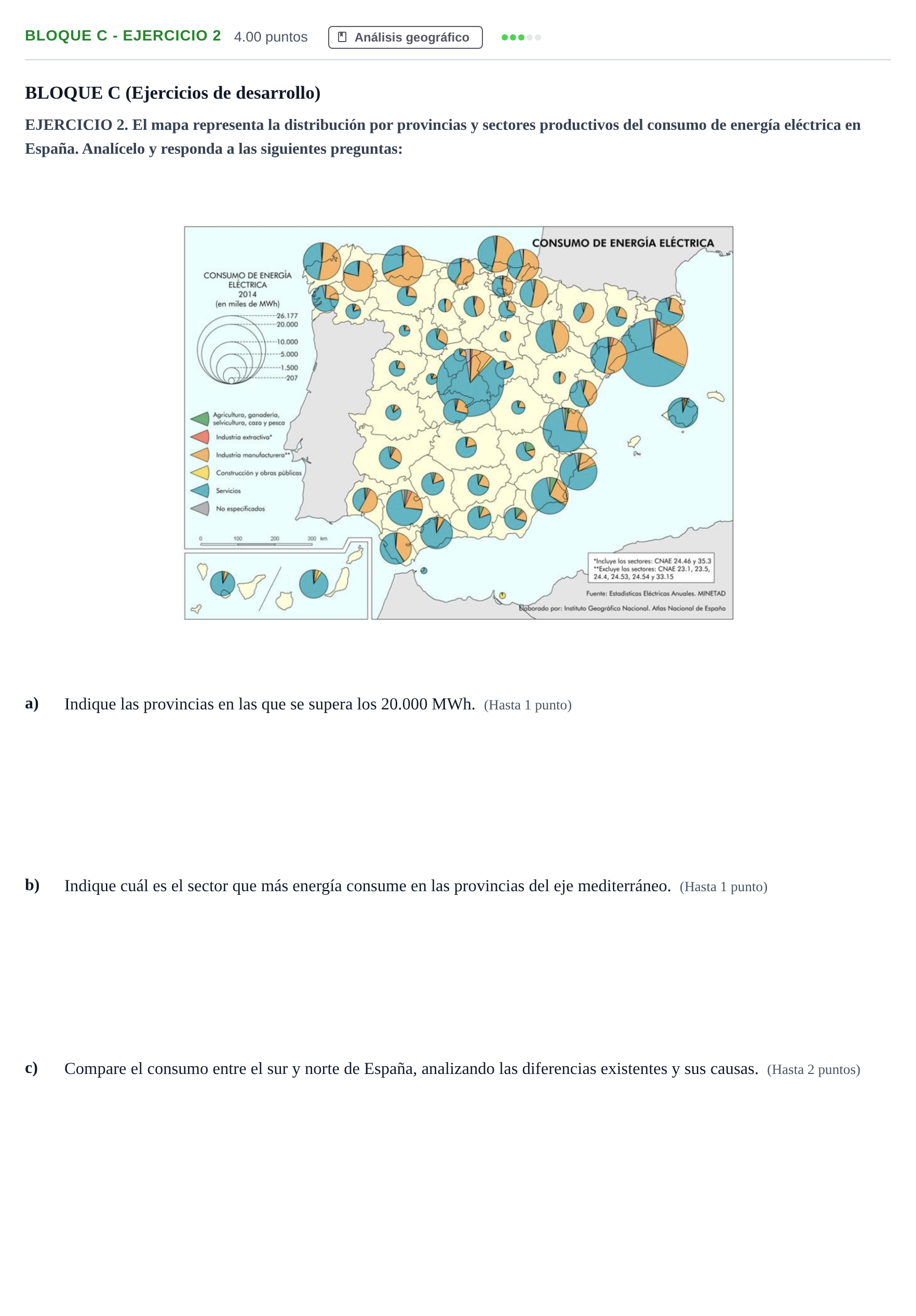 Enunciado: Bloque C - Ejercicio 2 · Geografía PAU Andalucía Ordinaria Reserva 2024