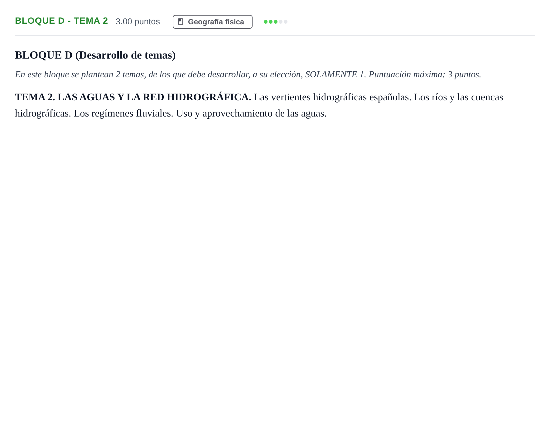 Enunciado: Bloque D - Tema 2 · Geografía PAU Andalucía Ordinaria Reserva 2024