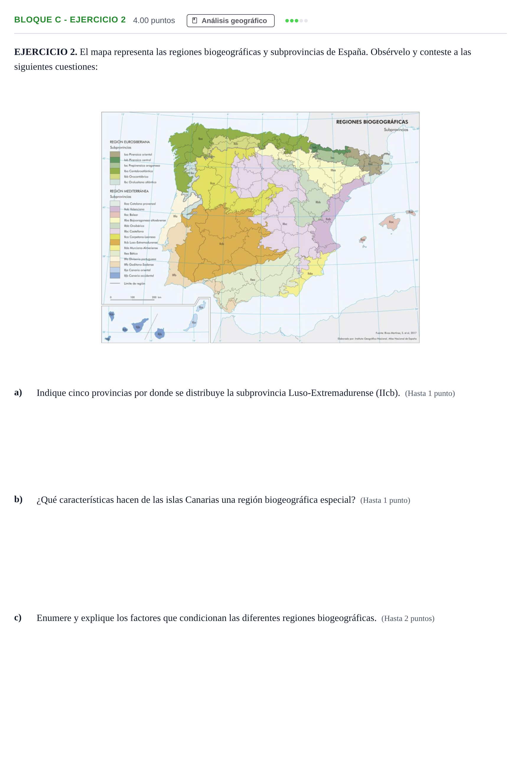 Enunciado: Bloque C - Ejercicio 2 · Geografía PAU Andalucía Ordinaria Suplente 2024