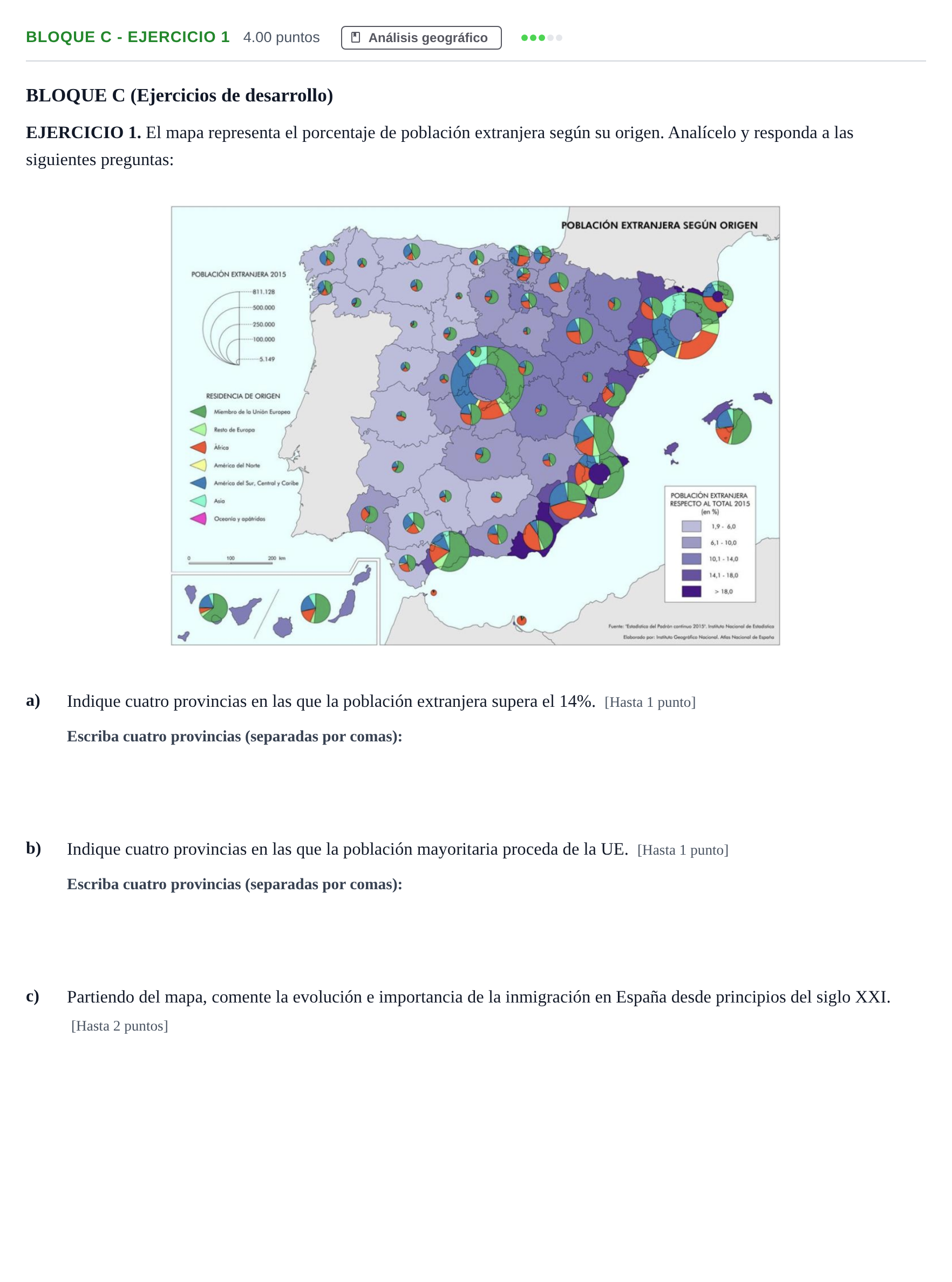 Enunciado: Bloque C - Ejercicio 1 · Geografía PAU Andalucía Ordinaria Titular 2024