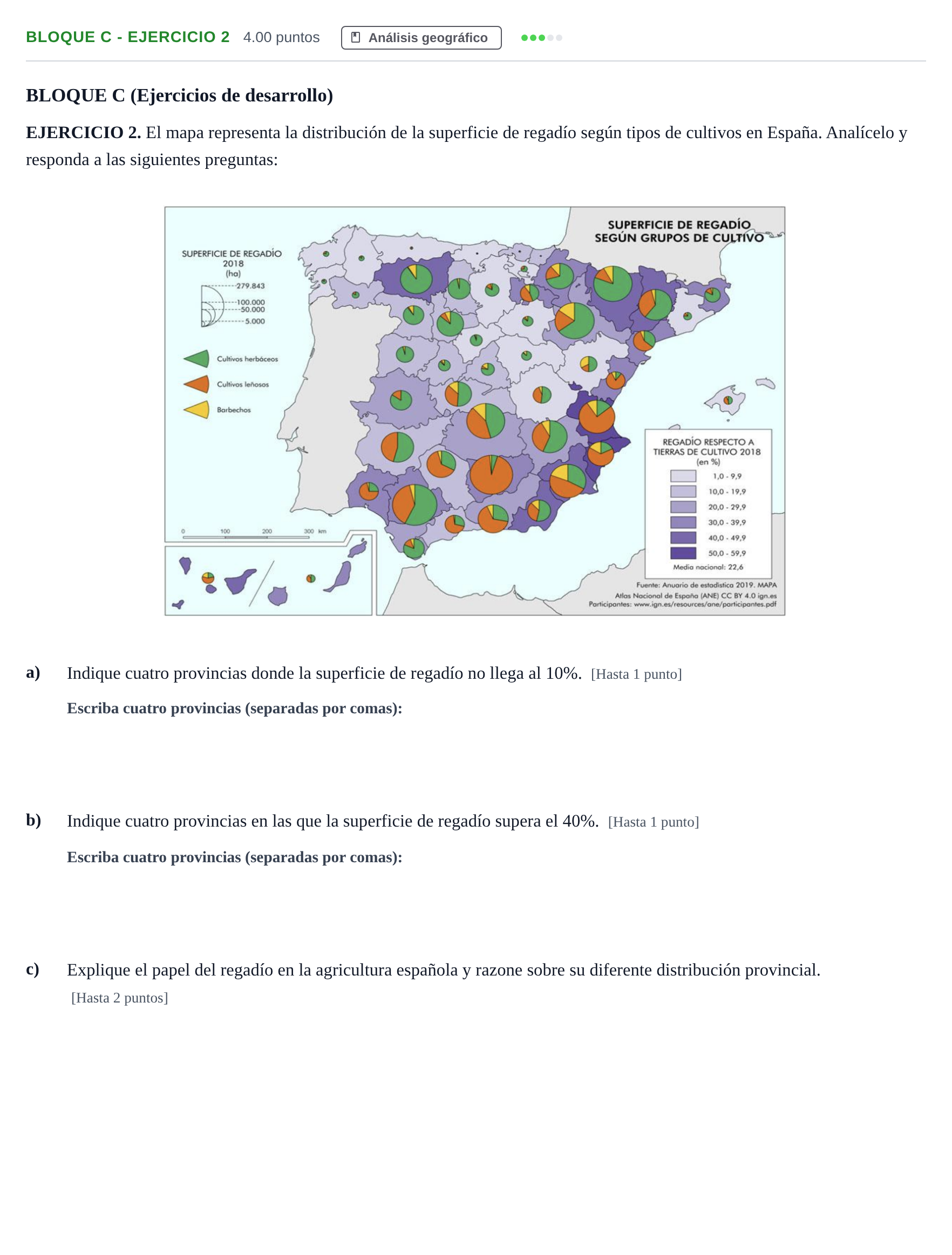 Enunciado: Bloque C - Ejercicio 2 · Geografía PAU Andalucía Ordinaria Titular 2024