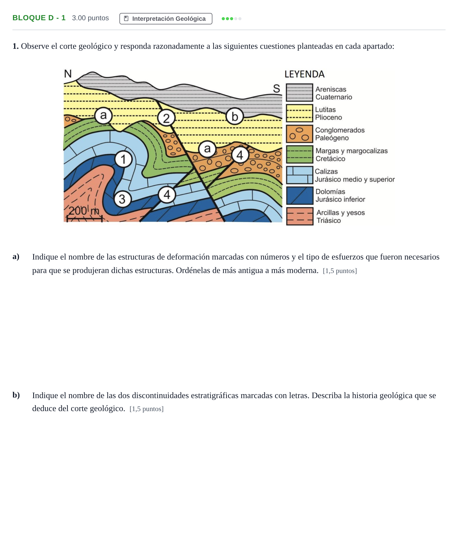 Enunciado: Bloque D - 1 · Geología PAU Andalucía Extraordinaria Reserva 2024