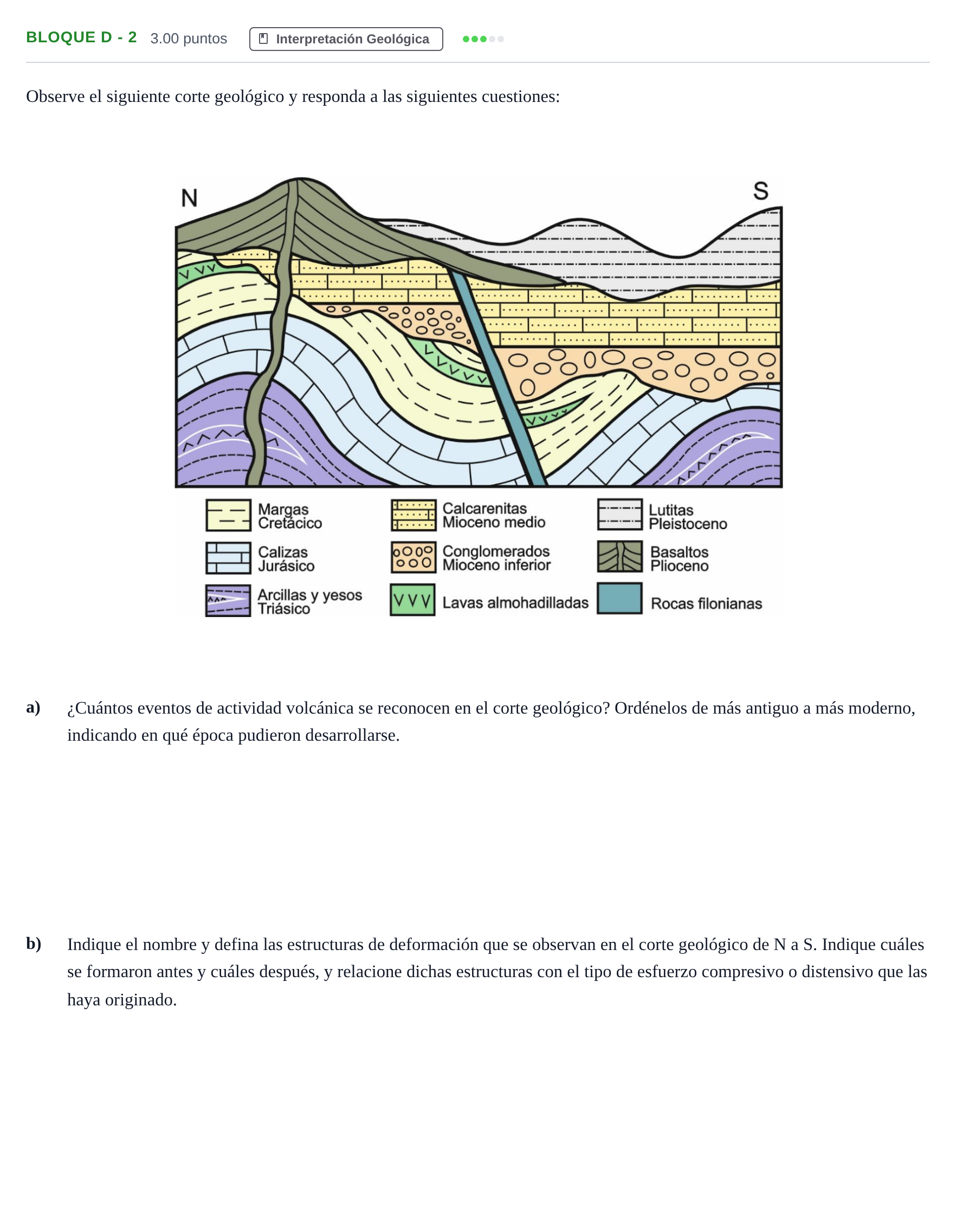 Enunciado: Bloque D - 2 · Geología PAU Andalucía Extraordinaria Reserva 2024