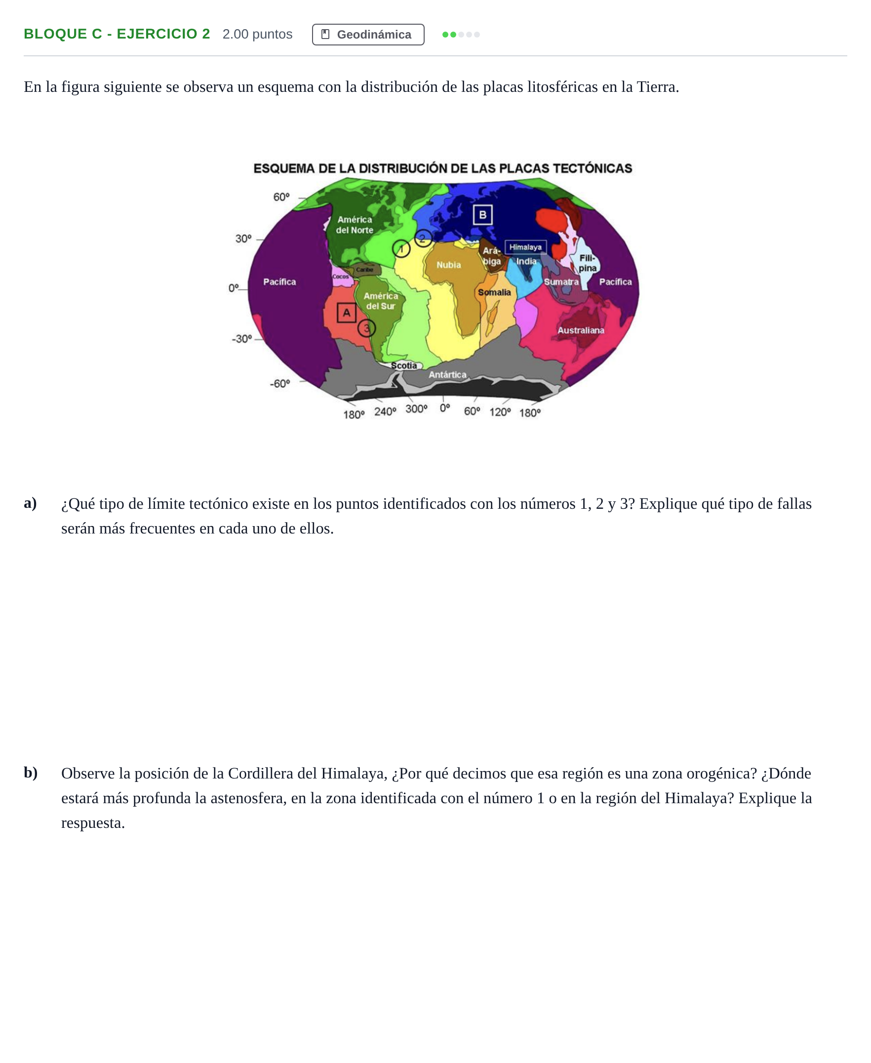 Enunciado: Bloque C - Ejercicio 2 · Geología PAU Andalucía Extraordinaria Suplente 2024