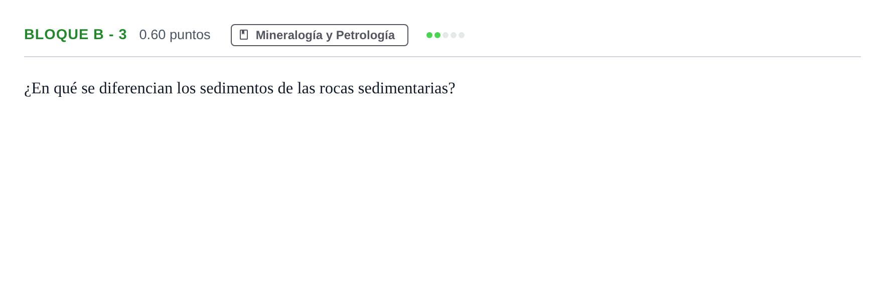 Enunciado: Bloque B - 3 · Geología PAU Andalucía Extraordinaria Titular 2024
