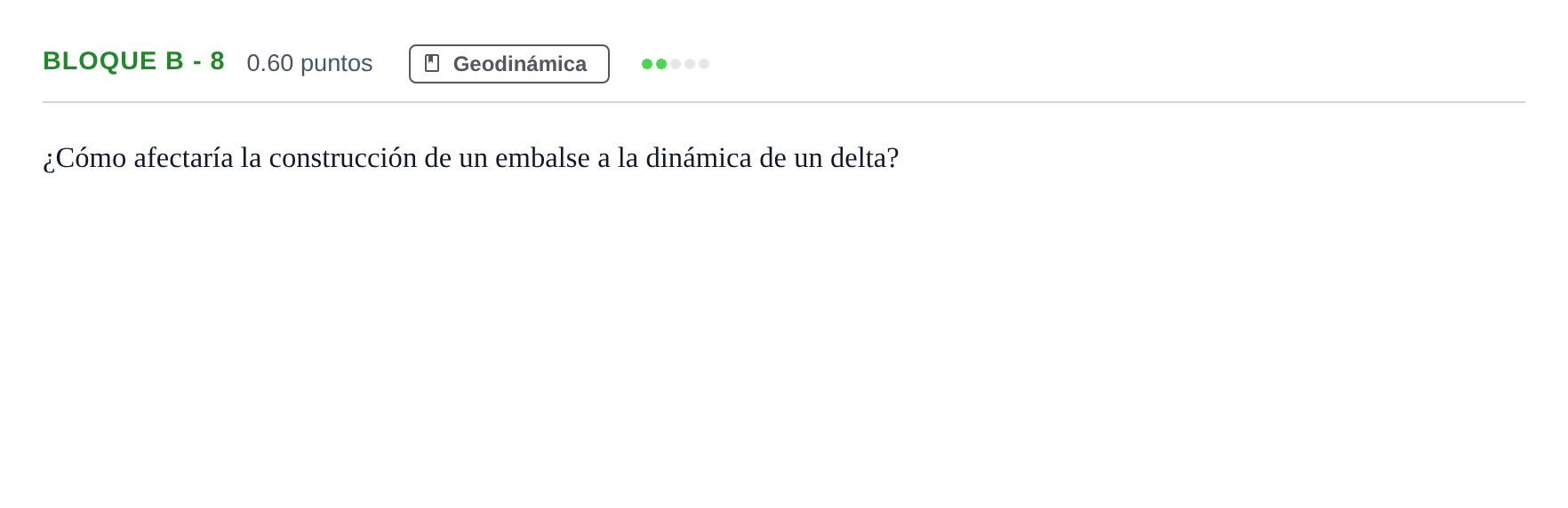 Enunciado: Bloque B - 8 · Geología PAU Andalucía Extraordinaria Titular 2024