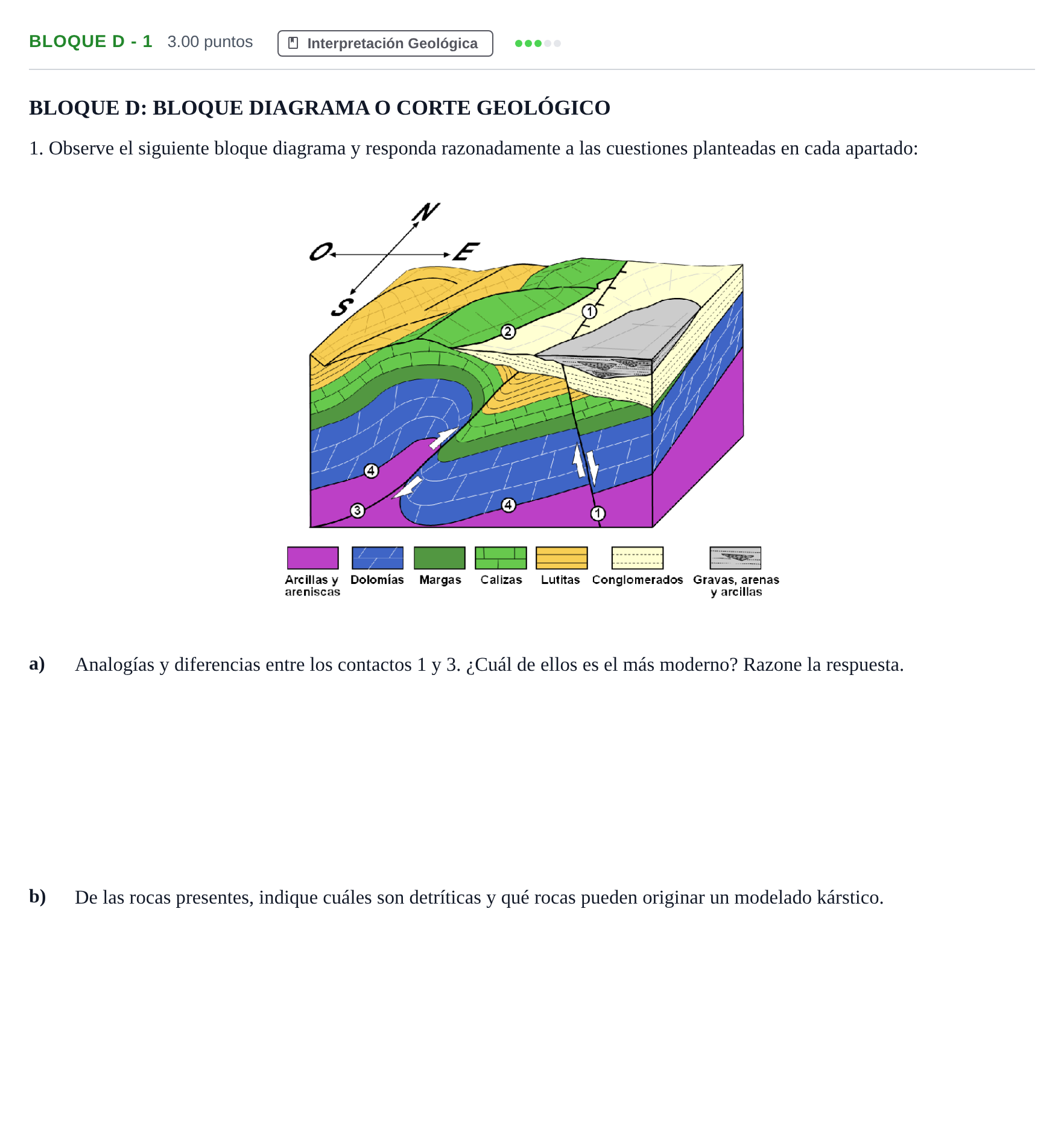 Enunciado: Bloque D - 1 · Geología PAU Andalucía Extraordinaria Titular 2024