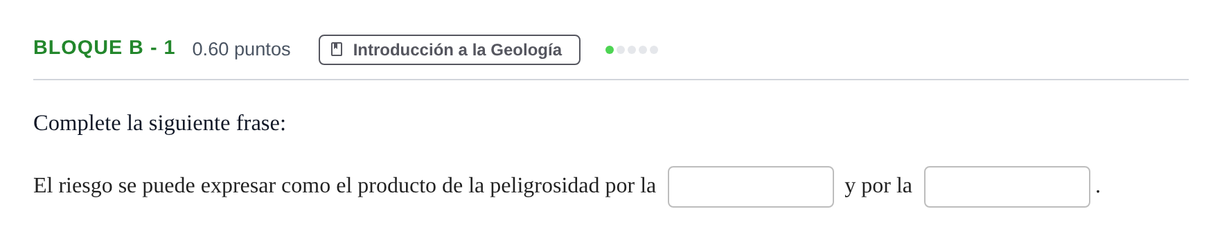 Enunciado: Bloque B - 1 · Geología PAU Andalucía Ordinaria Reserva 2024