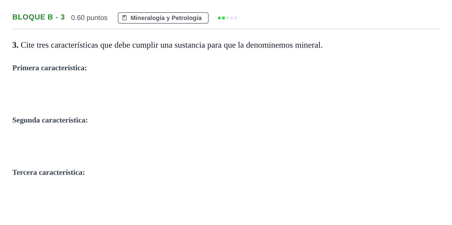 Enunciado: Bloque B - 3 · Geología PAU Andalucía Ordinaria Reserva 2024
