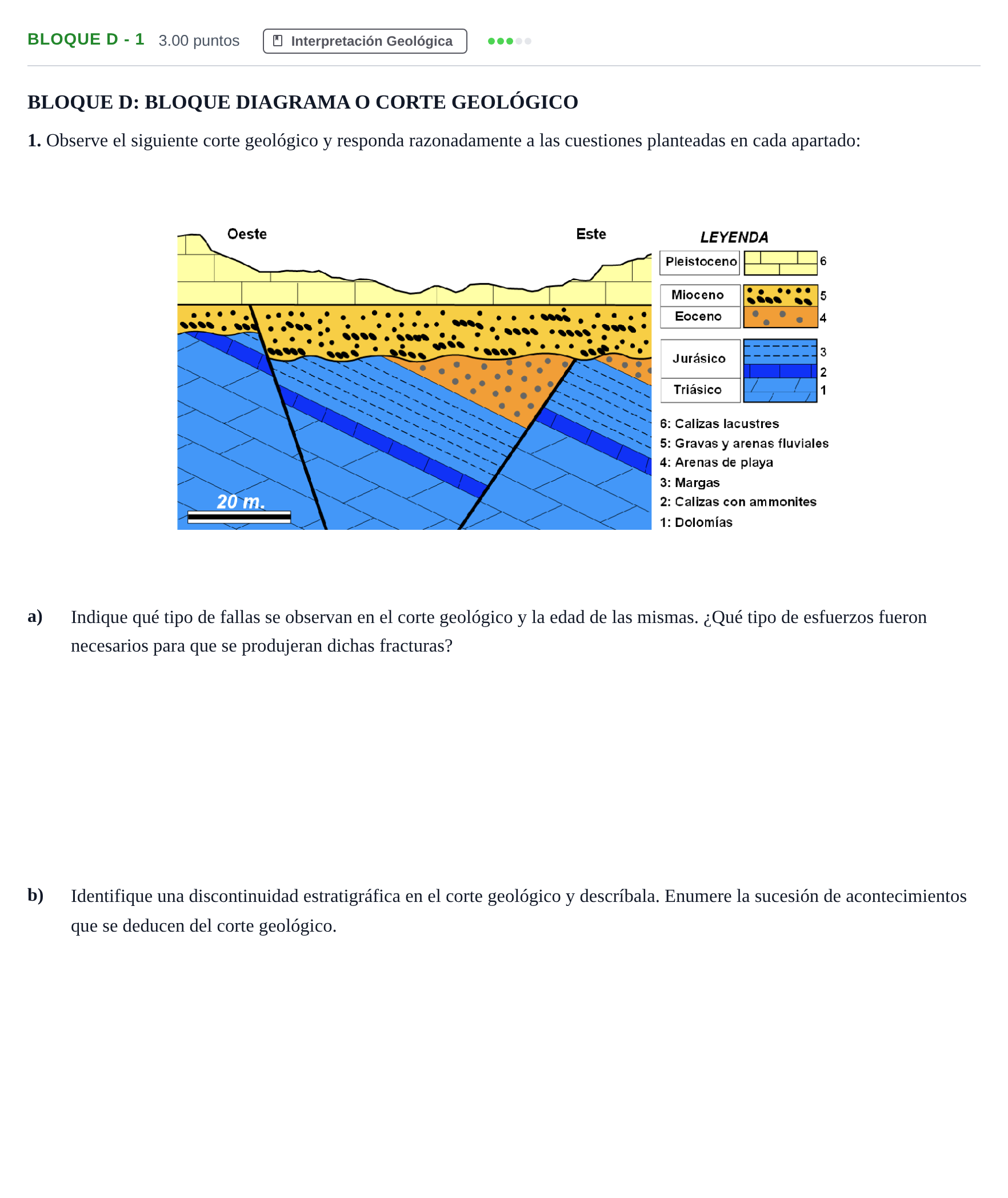 Enunciado: Bloque D - 1 · Geología PAU Andalucía Ordinaria Reserva 2024