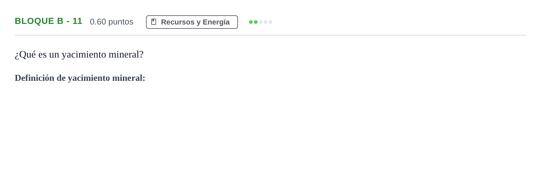 Enunciado: Bloque B - 11 · Geología PAU Andalucía Ordinaria Suplente 2024
