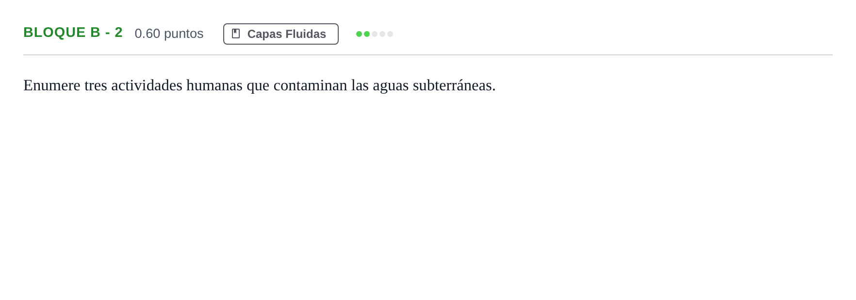 Enunciado: Bloque B - 2 · Geología PAU Andalucía Ordinaria Suplente 2024