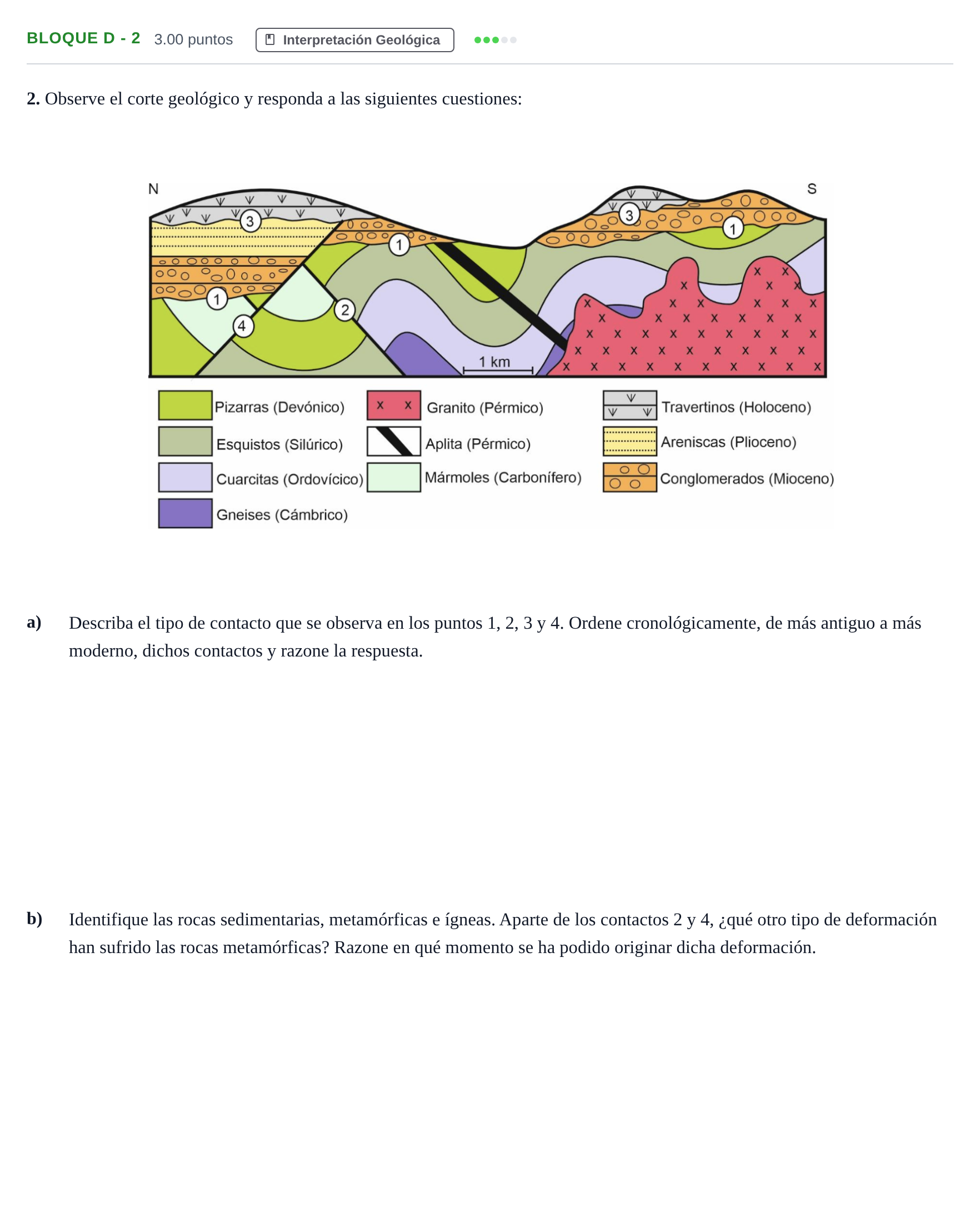 Enunciado: Bloque D - 2 · Geología PAU Andalucía Ordinaria Suplente 2024