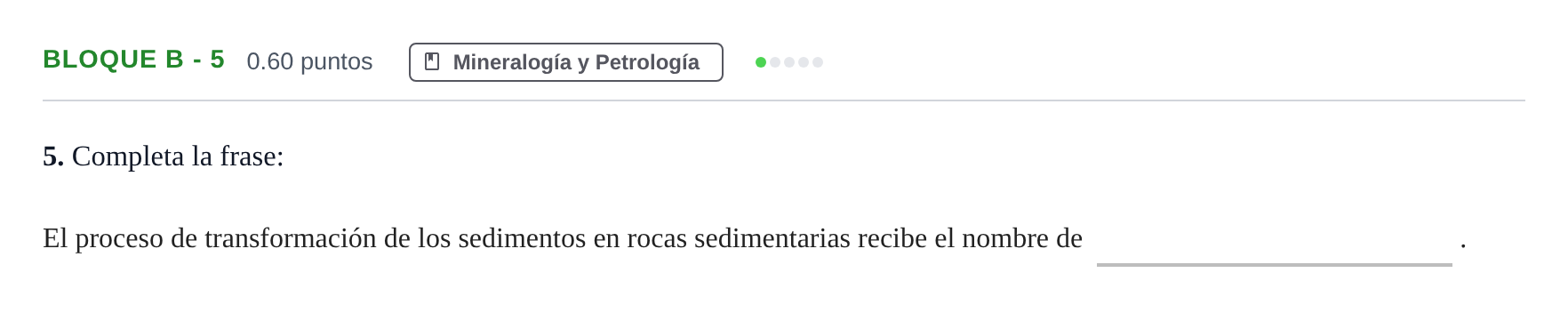 Enunciado: Bloque B - 5 · Geología PAU Andalucía Ordinaria Titular 2024