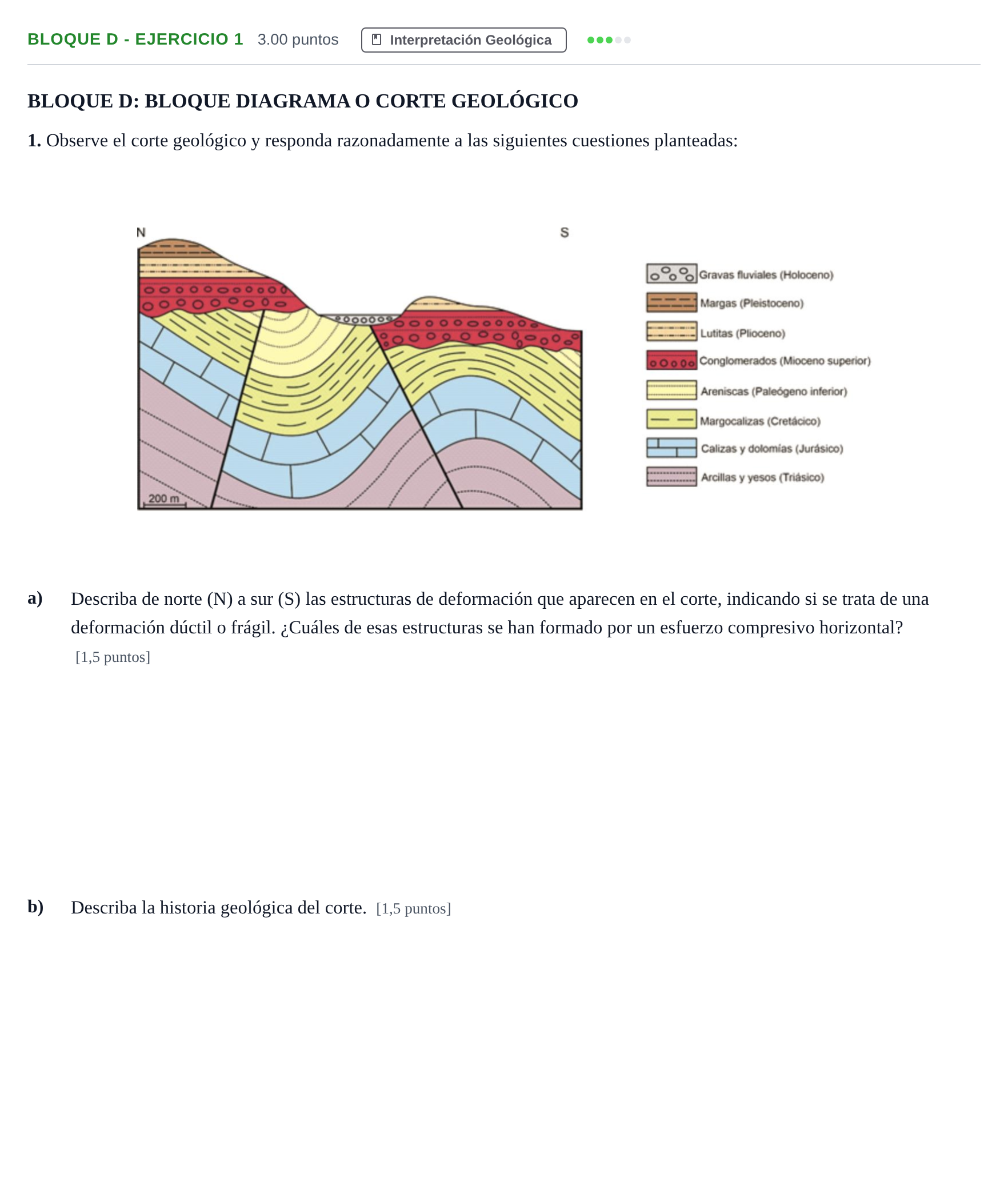 Enunciado: Bloque D - Ejercicio 1 · Geología PAU Andalucía Ordinaria Titular 2024
