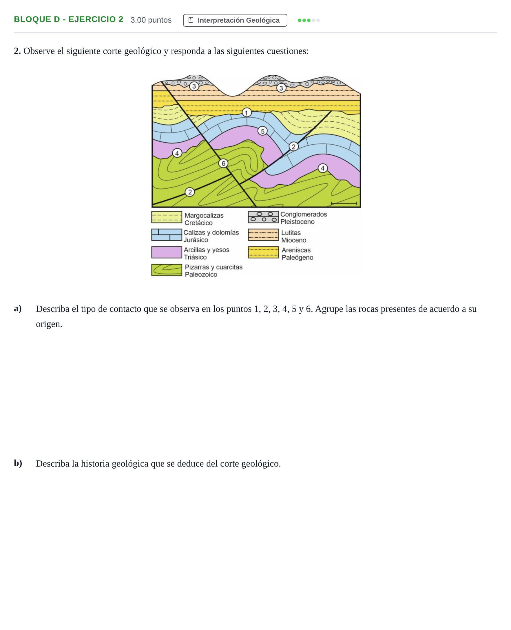 Enunciado: Bloque D - Ejercicio 2 · Geología PAU Andalucía Ordinaria Titular 2024