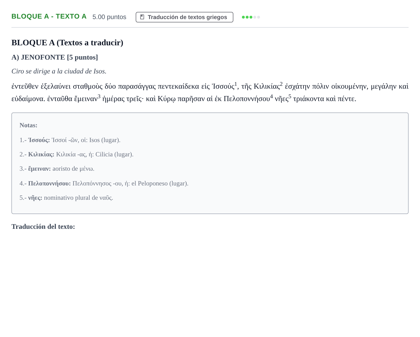 Enunciado: Bloque A - Texto A · Griego II PAU Andalucía Ordinaria Titular 2024