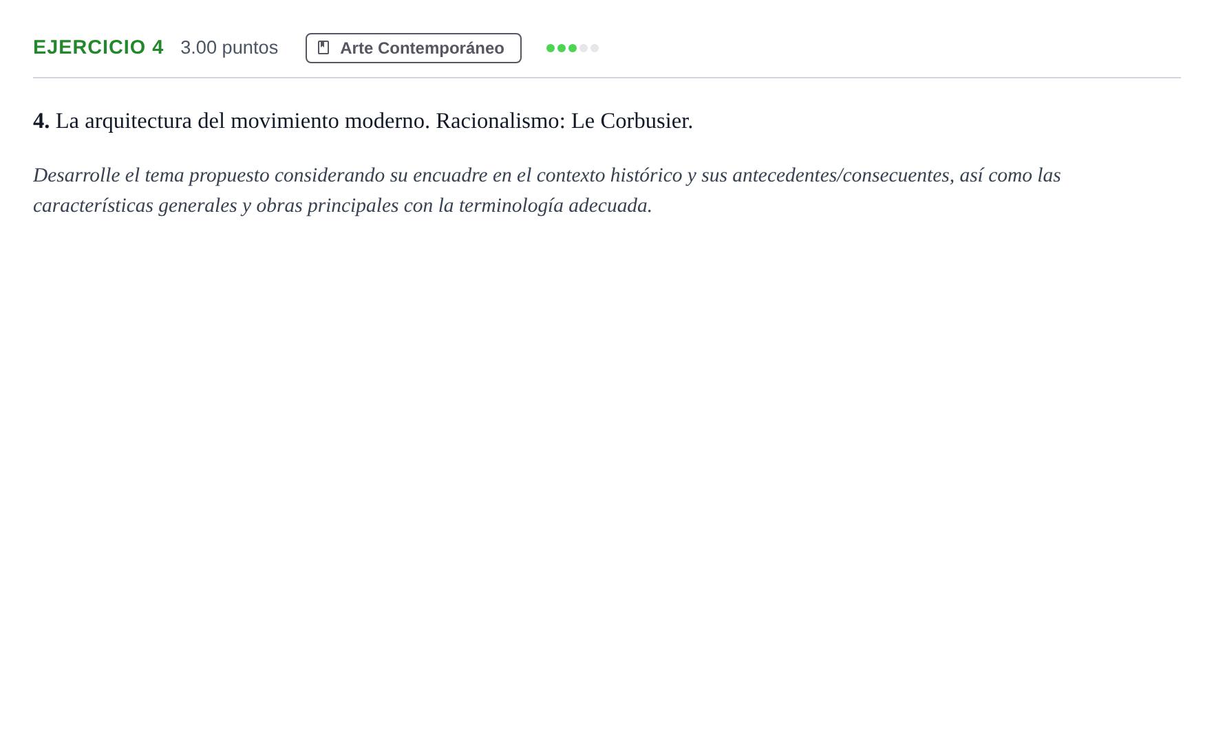 Enunciado: Problema 4 · Historia del Arte PAU Andalucía Extraordinaria Reserva 2024