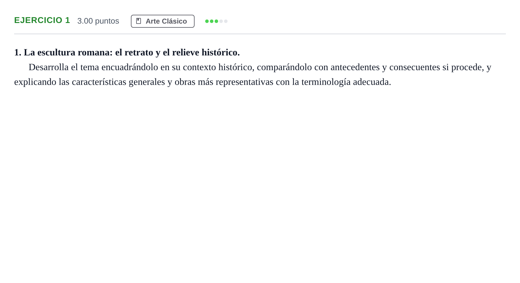 Enunciado: Problema 1 · Historia del Arte PAU Andalucía Extraordinaria Titular 2024