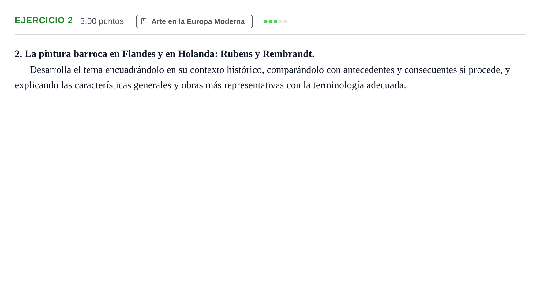 Enunciado: Problema 2 · Historia del Arte PAU Andalucía Extraordinaria Titular 2024