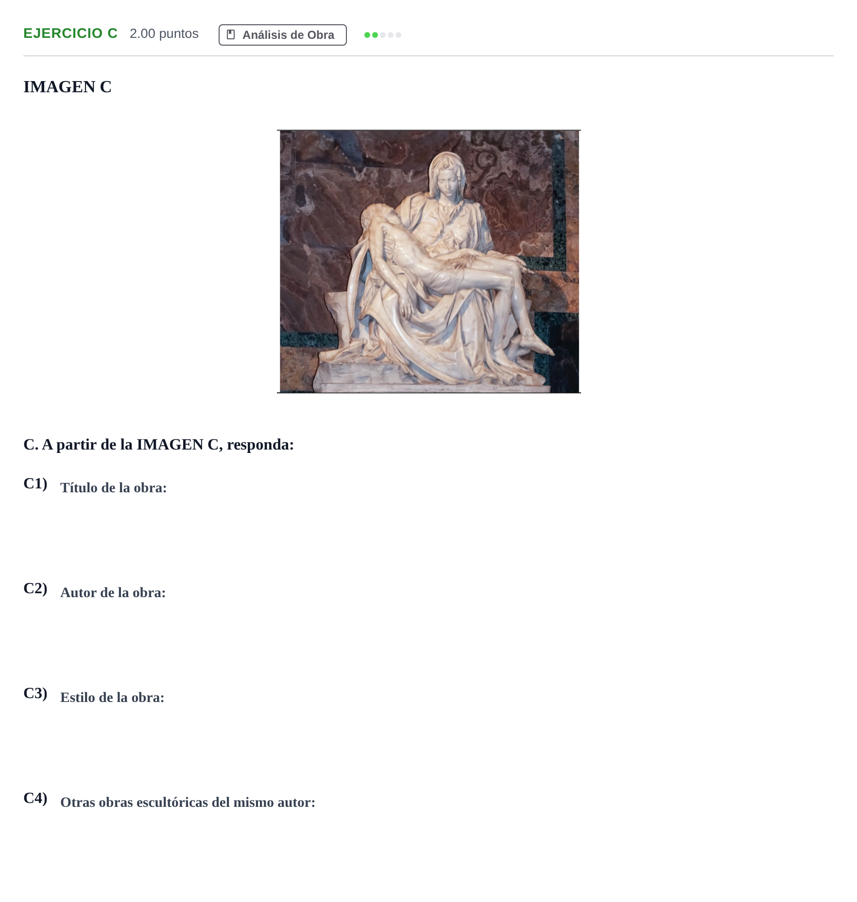Enunciado: Ejercicio C · Historia del Arte PAU Andalucía Extraordinaria Titular 2024