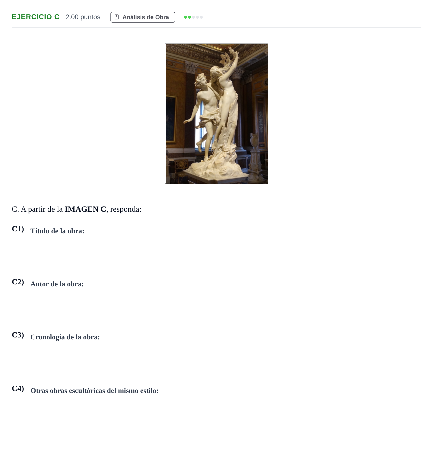 Enunciado: Ejercicio C · Historia del Arte PAU Andalucía Ordinaria Reserva 2024
