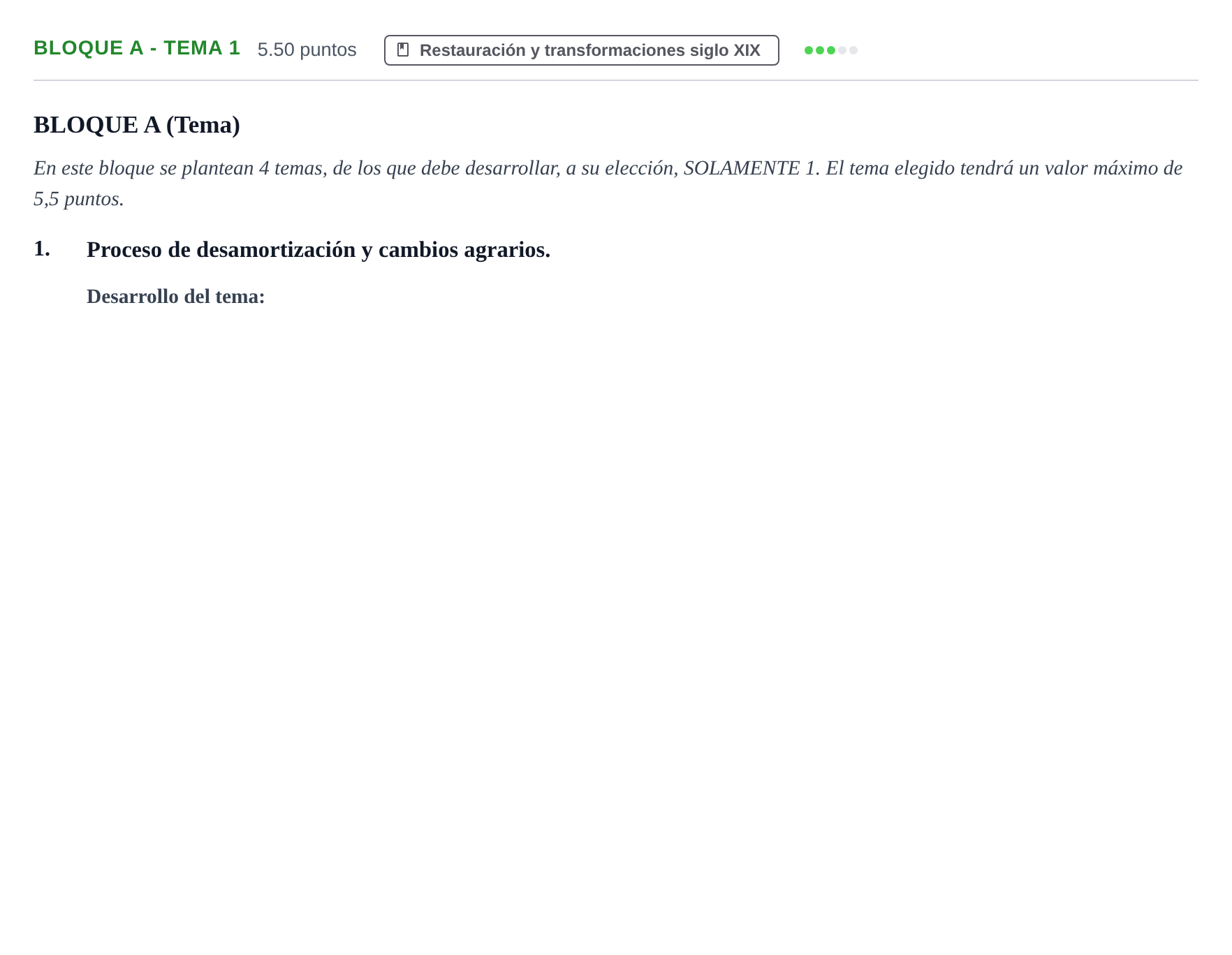 Enunciado: Bloque A - Tema 1 · Historia de España PAU Andalucía Ordinaria Reserva 2024