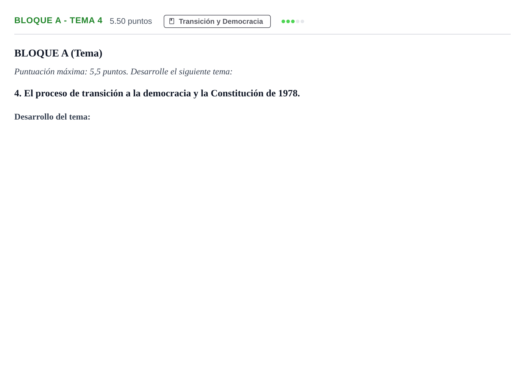 Enunciado: Bloque A - Tema 4 · Historia de España PAU Andalucía Ordinaria Suplente 2024